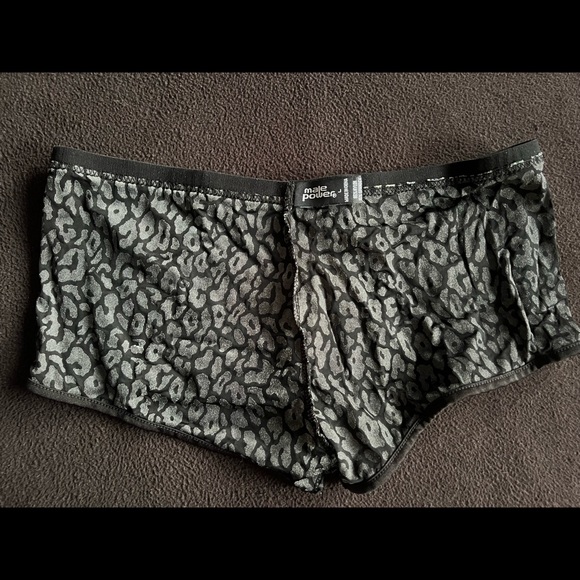 Male Power Men’s Square Cut Semi Sheer Animal Print Velvet Felt Like Feel Rare! - Picture 5 of 7
